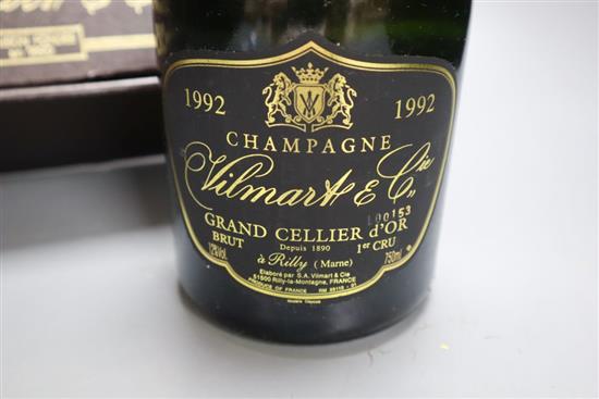 One bottle of Vilmart and Cie Grand Cellier dor 1992 champagne, complete with box